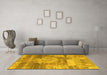 Machine Washable Abstract Yellow Modern Rug in a Living Room, wshabs1204yw