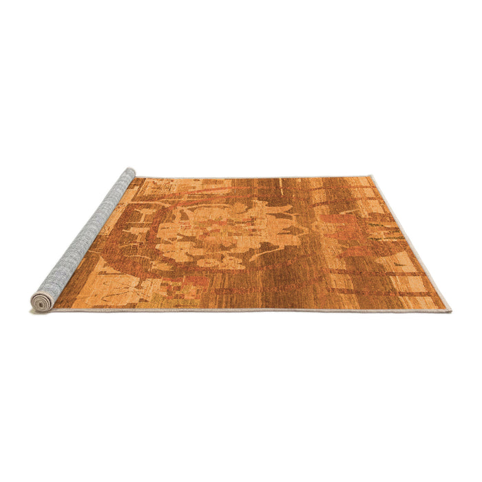 Sideview of Machine Washable Abstract Orange Modern Area Rugs, wshabs1204org