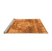 Sideview of Machine Washable Abstract Orange Modern Area Rugs, wshabs1204org