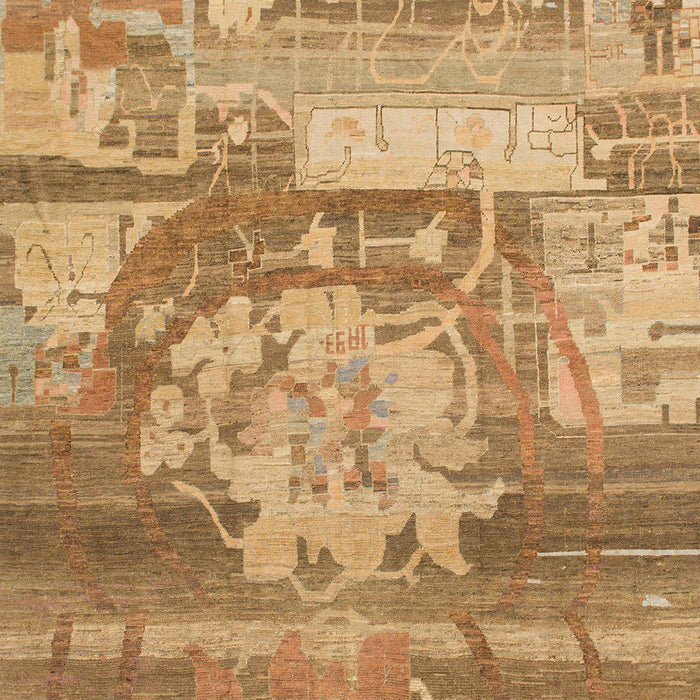 Machine Washable Abstract Orange Rug, wshabs1204