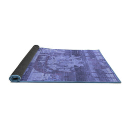 Sideview of Abstract Blue Modern Rug, abs1204blu
