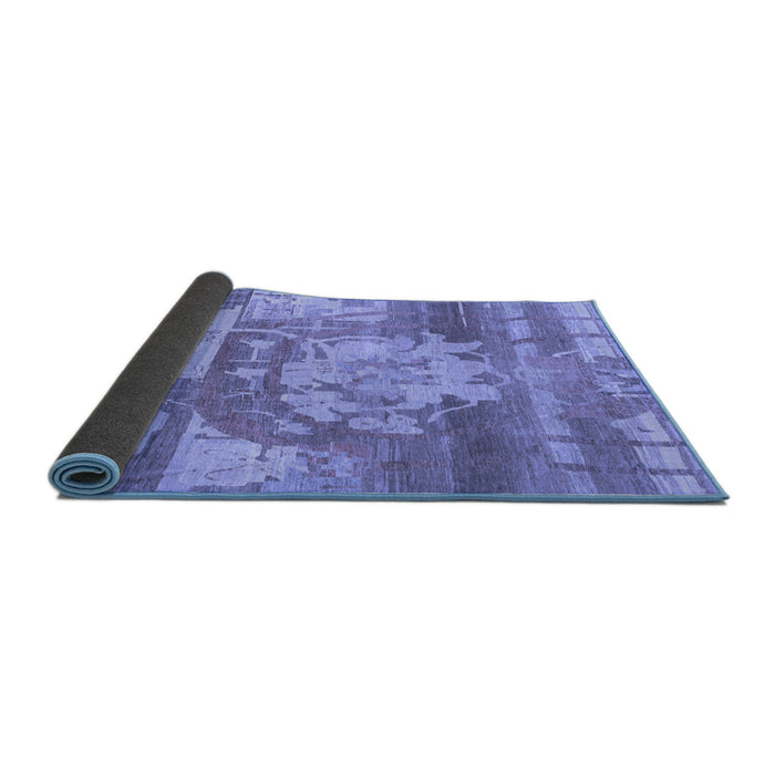 Sideview of Abstract Blue Modern Rug, abs1204blu