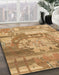 Machine Washable Abstract Orange Rug in a Family Room, wshabs1204