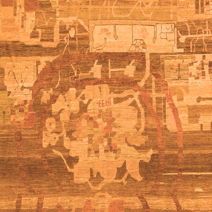 Machine Washable Abstract Orange Modern Area Rugs, wshabs1204org