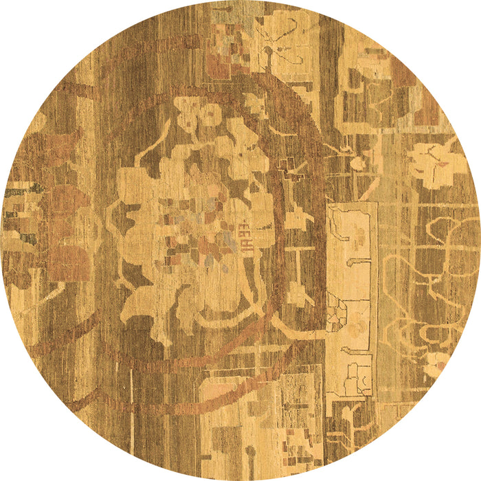 Round Machine Washable Abstract Brown Modern Rug, wshabs1204brn