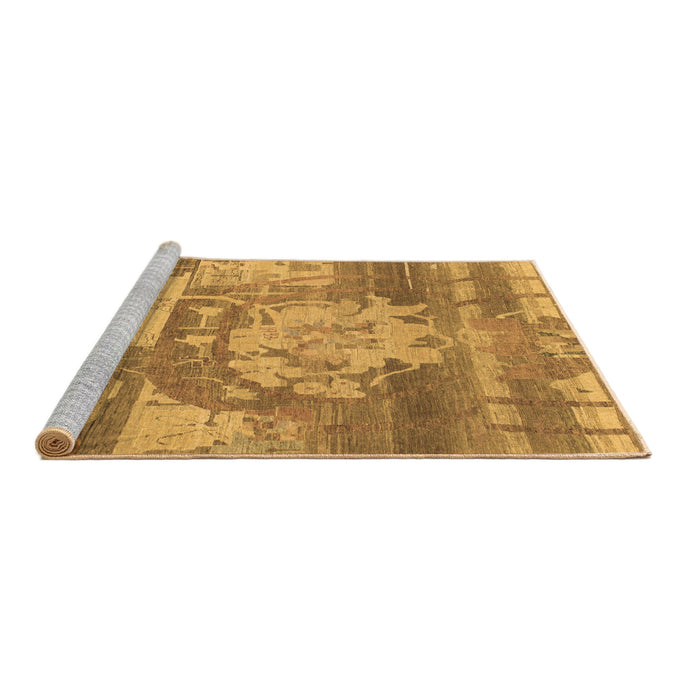Sideview of Machine Washable Abstract Brown Modern Rug, wshabs1204brn