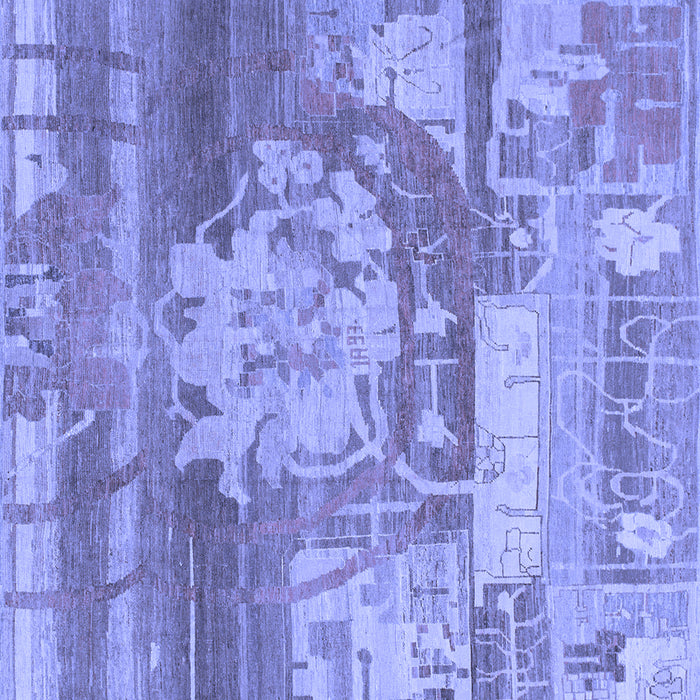 Square Machine Washable Abstract Blue Modern Rug, wshabs1204blu