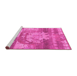 Sideview of Machine Washable Abstract Pink Modern Rug, wshabs1204pnk