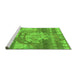 Sideview of Machine Washable Abstract Green Modern Area Rugs, wshabs1204grn