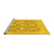 Sideview of Machine Washable Oriental Yellow Traditional Rug, wshabs1205yw