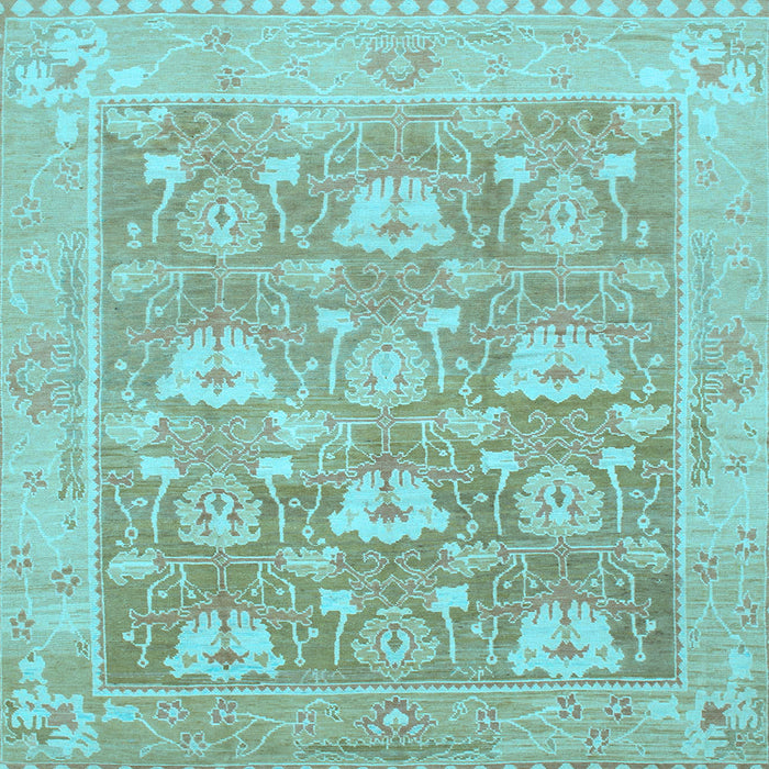 Square Oriental Light Blue Traditional Rug, abs1205lblu