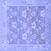 Square Oriental Blue Traditional Rug, abs1205blu