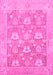Machine Washable Oriental Pink Traditional Rug, wshabs1205pnk