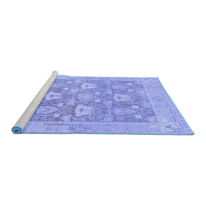 Sideview of Machine Washable Oriental Blue Traditional Rug, wshabs1205blu
