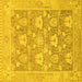 Square Oriental Yellow Traditional Rug, abs1205yw