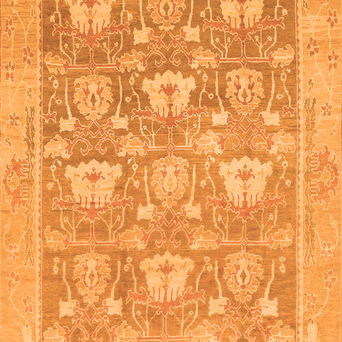 Machine Washable Oriental Orange Traditional Area Rugs, wshabs1205org