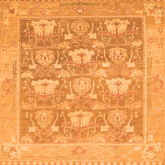 Square Oriental Orange Traditional Rug, abs1205org