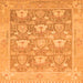 Square Oriental Orange Traditional Rug, abs1205org