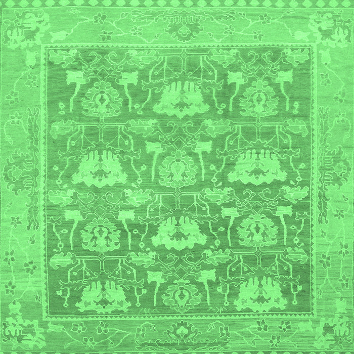 Square Oriental Emerald Green Traditional Rug, abs1205emgrn