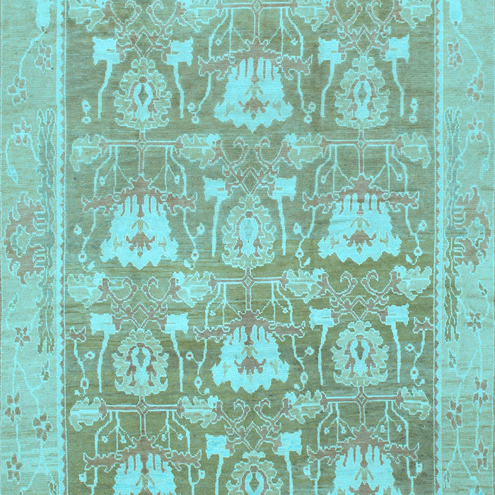 Machine Washable Oriental Light Blue Traditional Rug, wshabs1205lblu