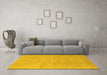 Machine Washable Abstract Yellow Modern Rug in a Living Room, wshabs1206yw