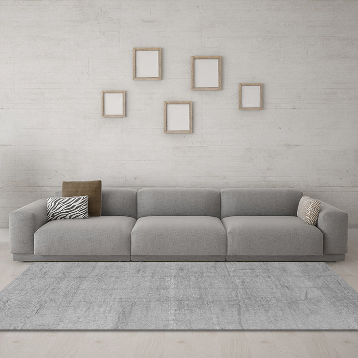 Machine Washable Abstract Gray Modern Rug in a Living Room,, wshabs1206gry