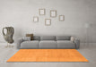 Machine Washable Abstract Orange Modern Area Rugs in a Living Room, wshabs1206org
