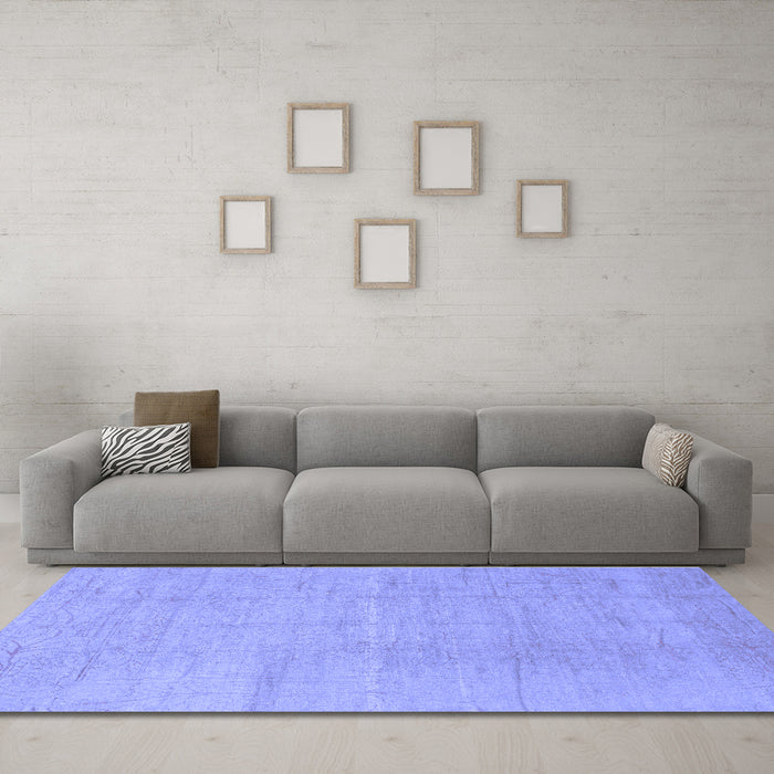 Machine Washable Abstract Blue Modern Rug in a Living Room, wshabs1206blu