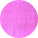 Round Machine Washable Abstract Purple Modern Area Rugs, wshabs1206pur