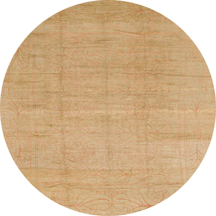 Round Abstract Orange Modern Rug, abs1206