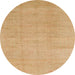 Round Abstract Orange Modern Rug, abs1206