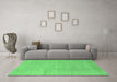 Machine Washable Abstract Emerald Green Modern Area Rugs in a Living Room,, wshabs1206emgrn