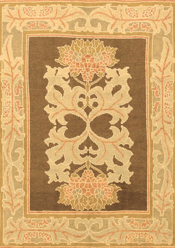 Abstract Brown Modern Rug, abs1207brn