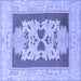 Square Machine Washable Abstract Blue Modern Rug, wshabs1207blu