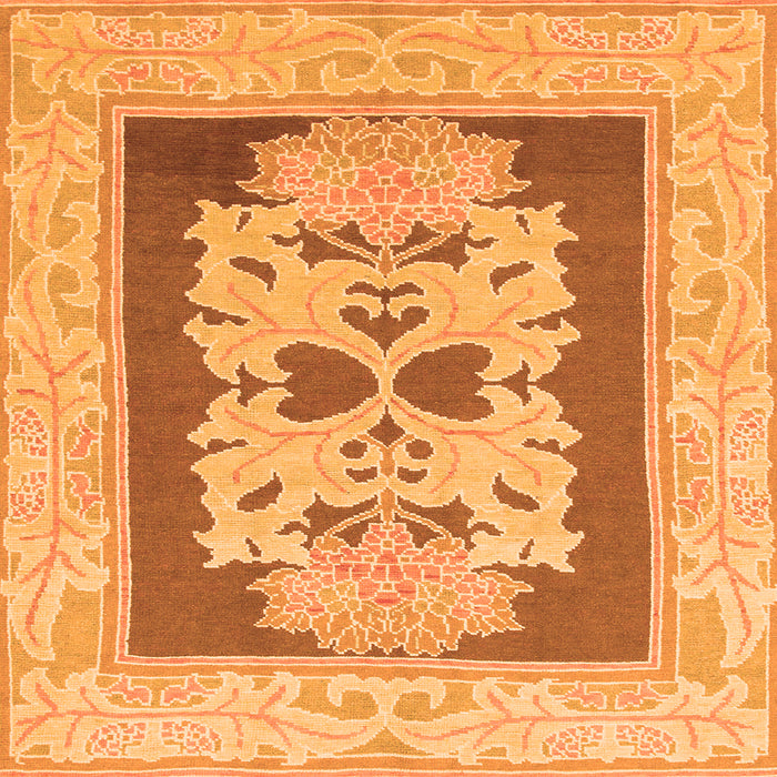 Square Abstract Orange Modern Rug, abs1207org