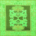 Square Machine Washable Abstract Green Modern Area Rugs, wshabs1207grn