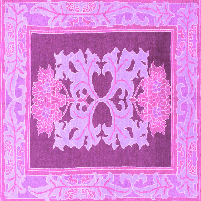 Square Machine Washable Abstract Purple Modern Area Rugs, wshabs1207pur