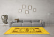 Machine Washable Abstract Yellow Modern Rug in a Living Room, wshabs1207yw