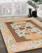 Abstract Chocolate Brown Modern Rug in Family Room, abs1207