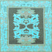 Square Abstract Light Blue Modern Rug, abs1207lblu