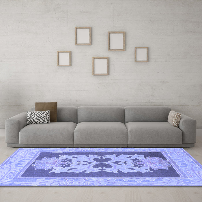 Machine Washable Abstract Blue Modern Rug in a Living Room, wshabs1207blu