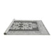 Sideview of Machine Washable Abstract Gray Modern Rug, wshabs1207gry