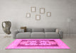 Machine Washable Abstract Pink Modern Rug in a Living Room, wshabs1207pnk