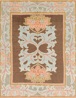 Abstract Chocolate Brown Modern Rug, abs1207