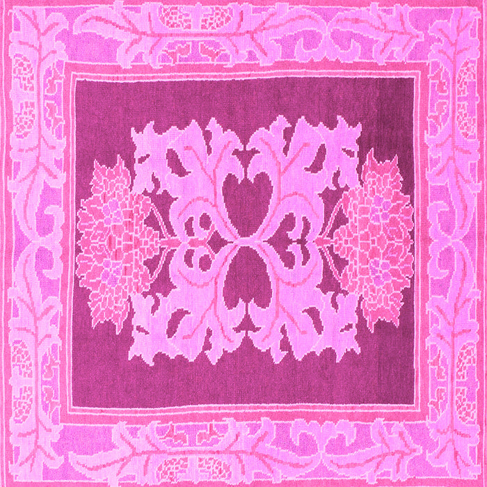 Square Abstract Pink Modern Rug, abs1207pnk