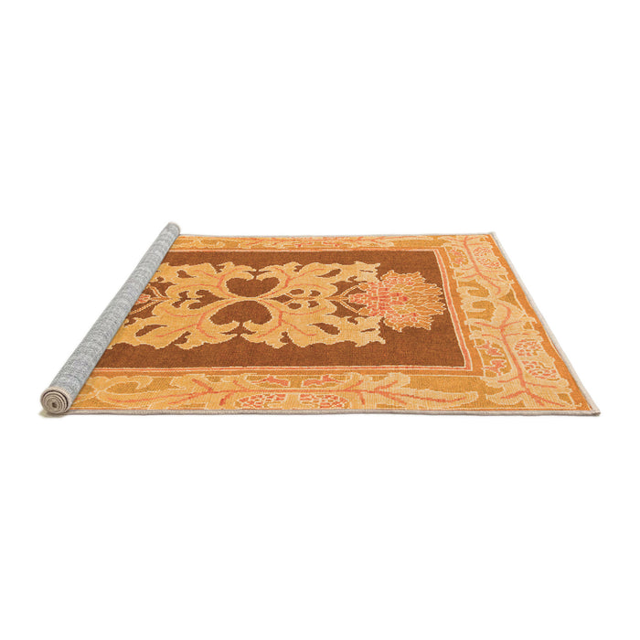Sideview of Machine Washable Abstract Orange Modern Area Rugs, wshabs1207org