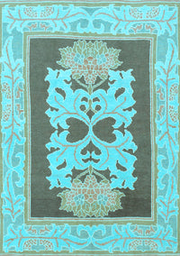 Abstract Light Blue Modern Rug, abs1207lblu