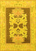 Machine Washable Abstract Yellow Modern Rug, wshabs1207yw