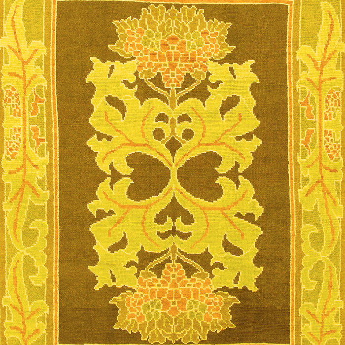Machine Washable Abstract Yellow Modern Rug, wshabs1207yw