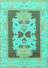 Abstract Turquoise Modern Rug, abs1207turq